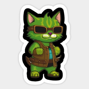 Cute Monster Cat Ogre for Halloween Sticker